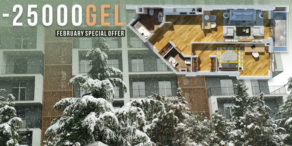25000GEL discount on premium class apartments in Tbilisi